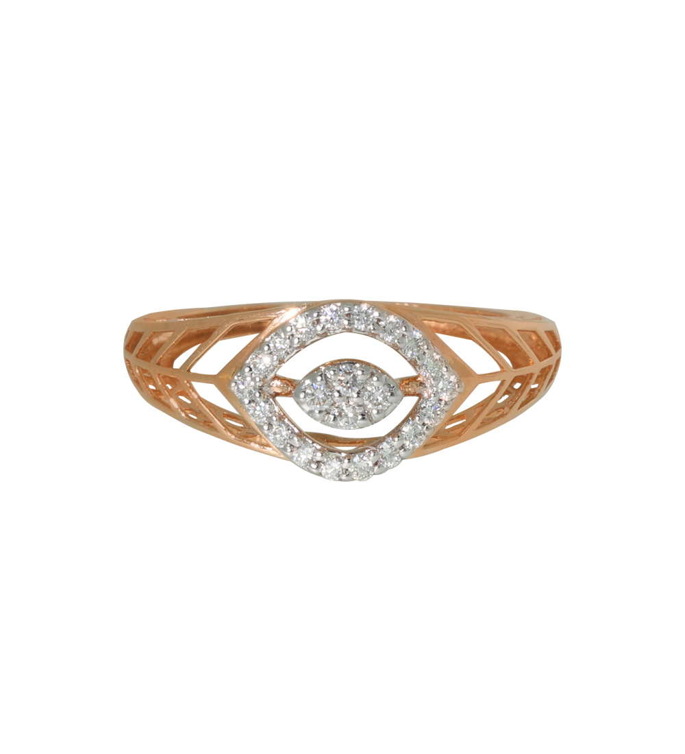 Radiant Rose Evil Eye Diamond Ring
