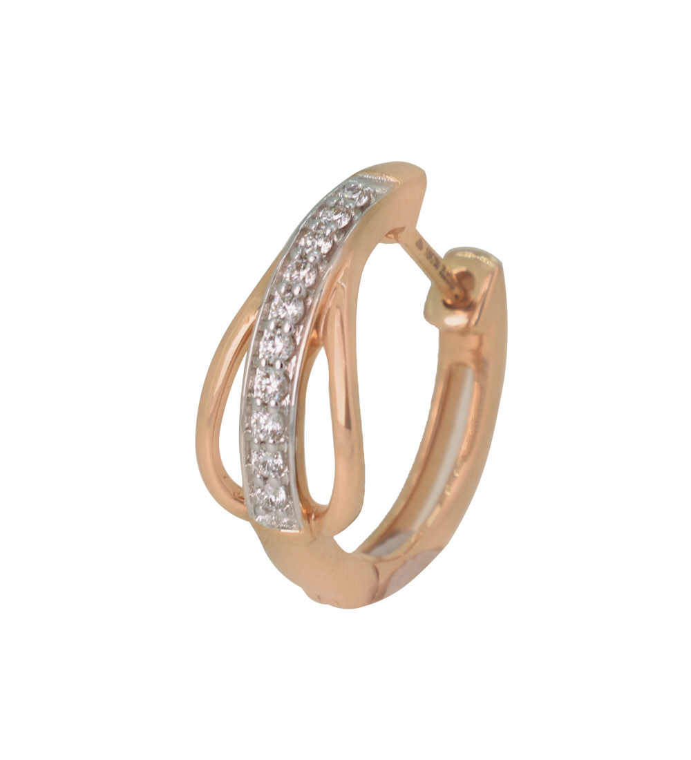 Radiant Rose Gold Diamond Hoop Earrings