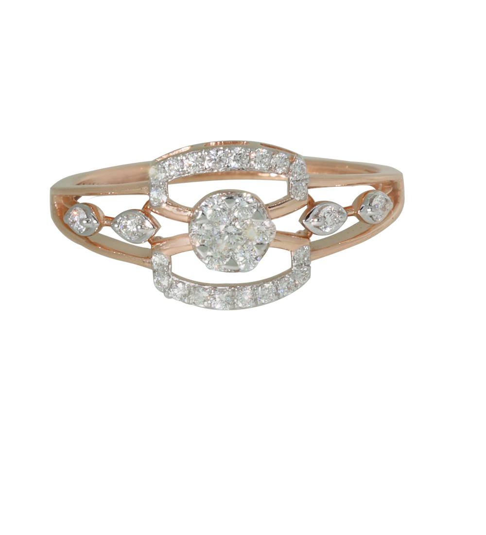 Dual Band Rose Gold Diamond Ring