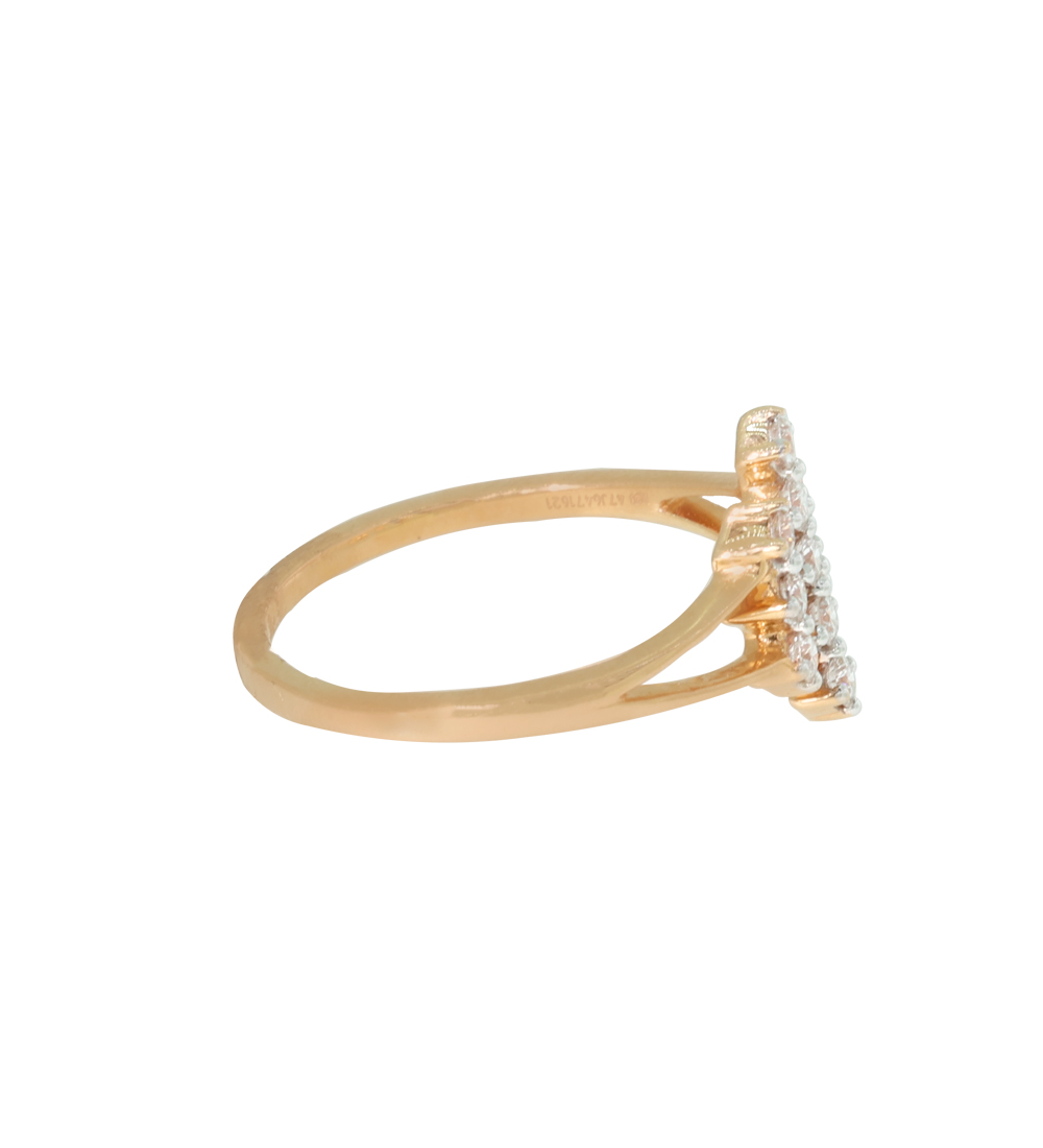Geometric Cluster Rose Gold Diamond Ring