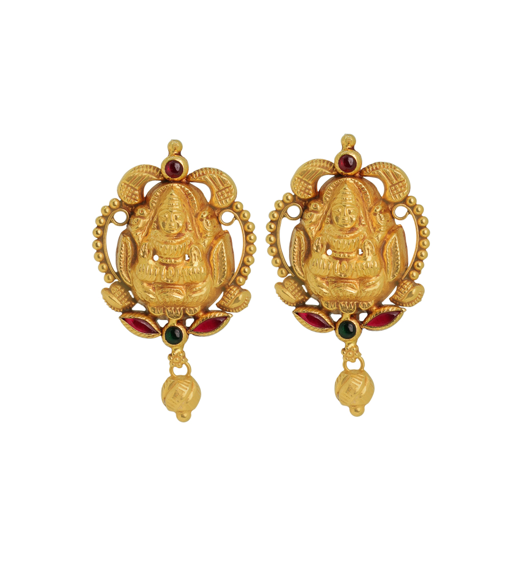Handcrafted 22K Antique Gold Earrings