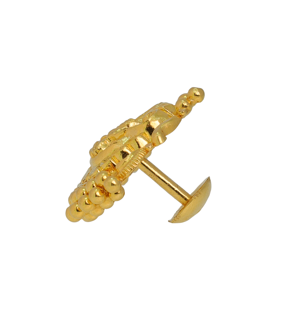 Traditional 22K Gold Earrings with Temple Design