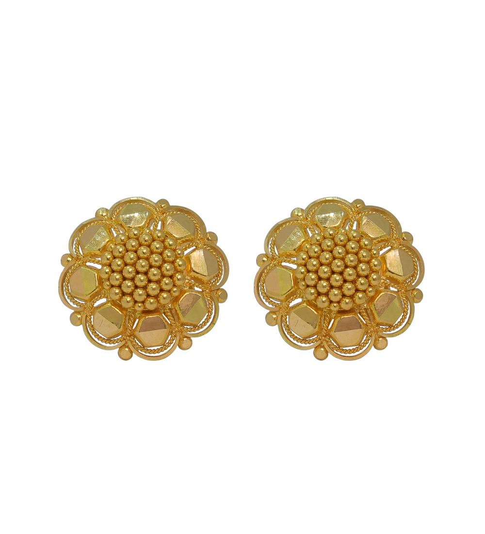 Radiant Floral 22K Gold Earrings