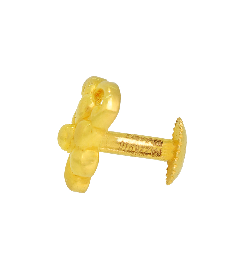 Floral Charm Gold Earrings