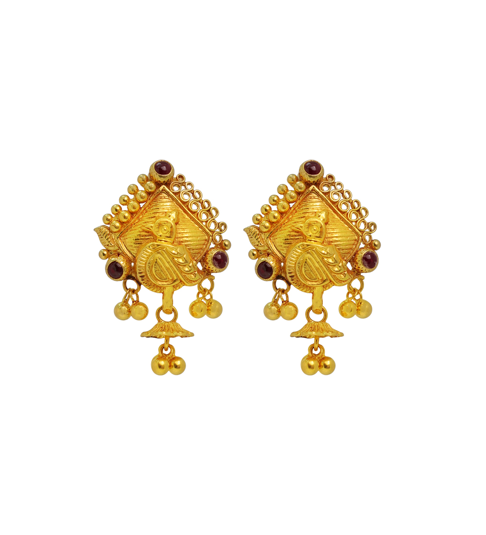 Handcrafted Antique 22K Gold Earrings
