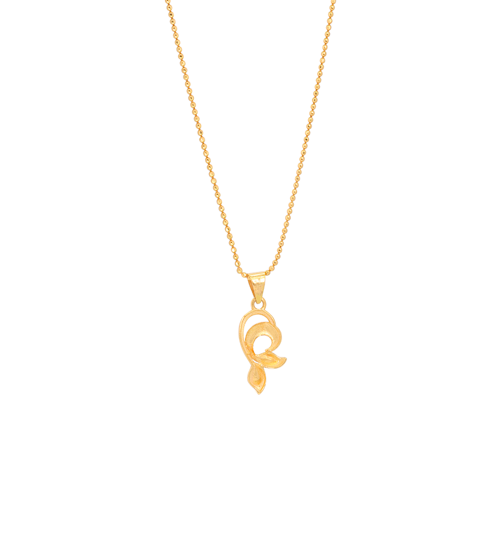 Elegant Floral Gold Pendant (Pendent Only)