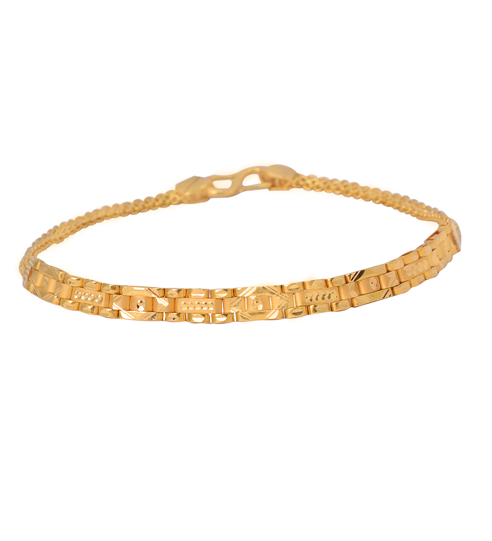 Cut Work Men’s 22K Gold Bracelet