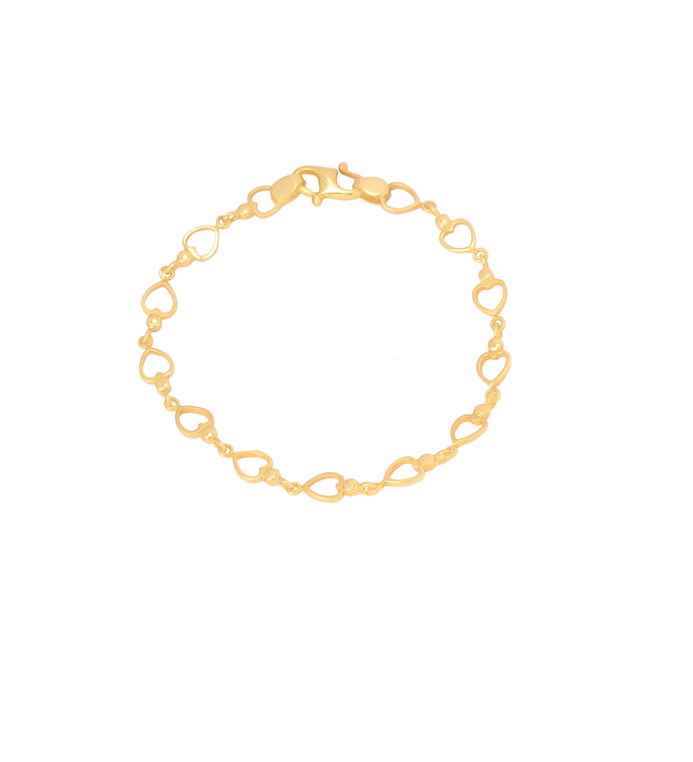 Heart Shape 22K Gold Bracelet