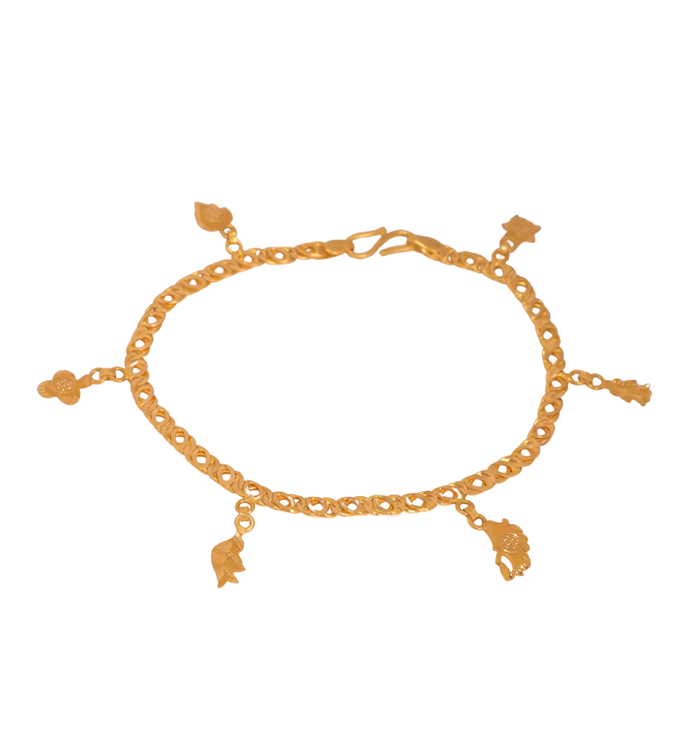 Charm 22K Gold Bracelet