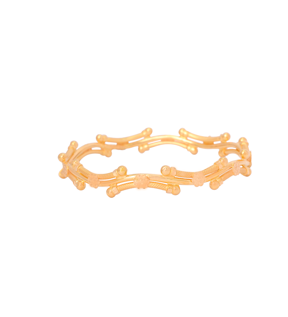 Radiant Tube Designer Gold Bangles