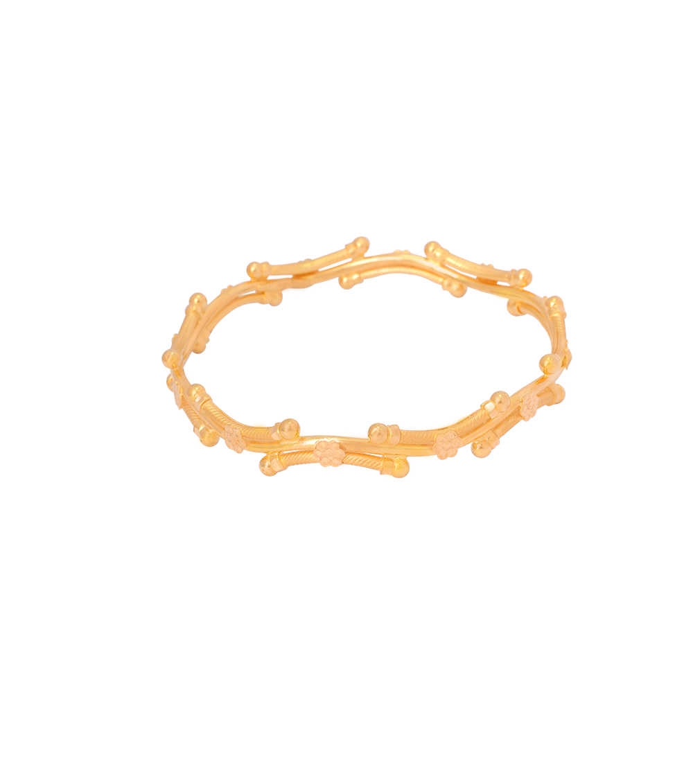 Radiant Tube Designer Gold Bangles