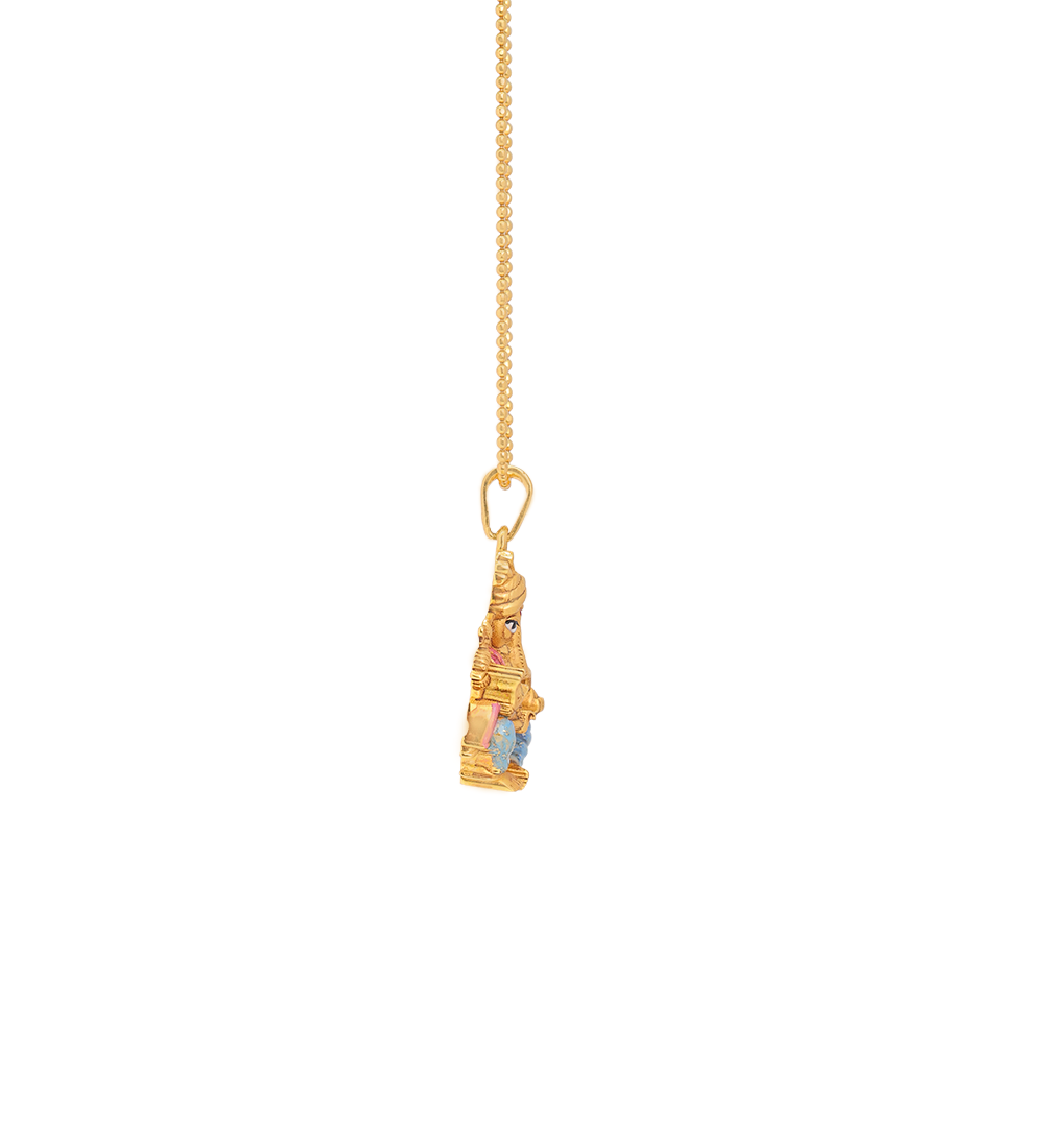 Enamel Finish 3D Ganesha Gold Pendant (Pendent Only)