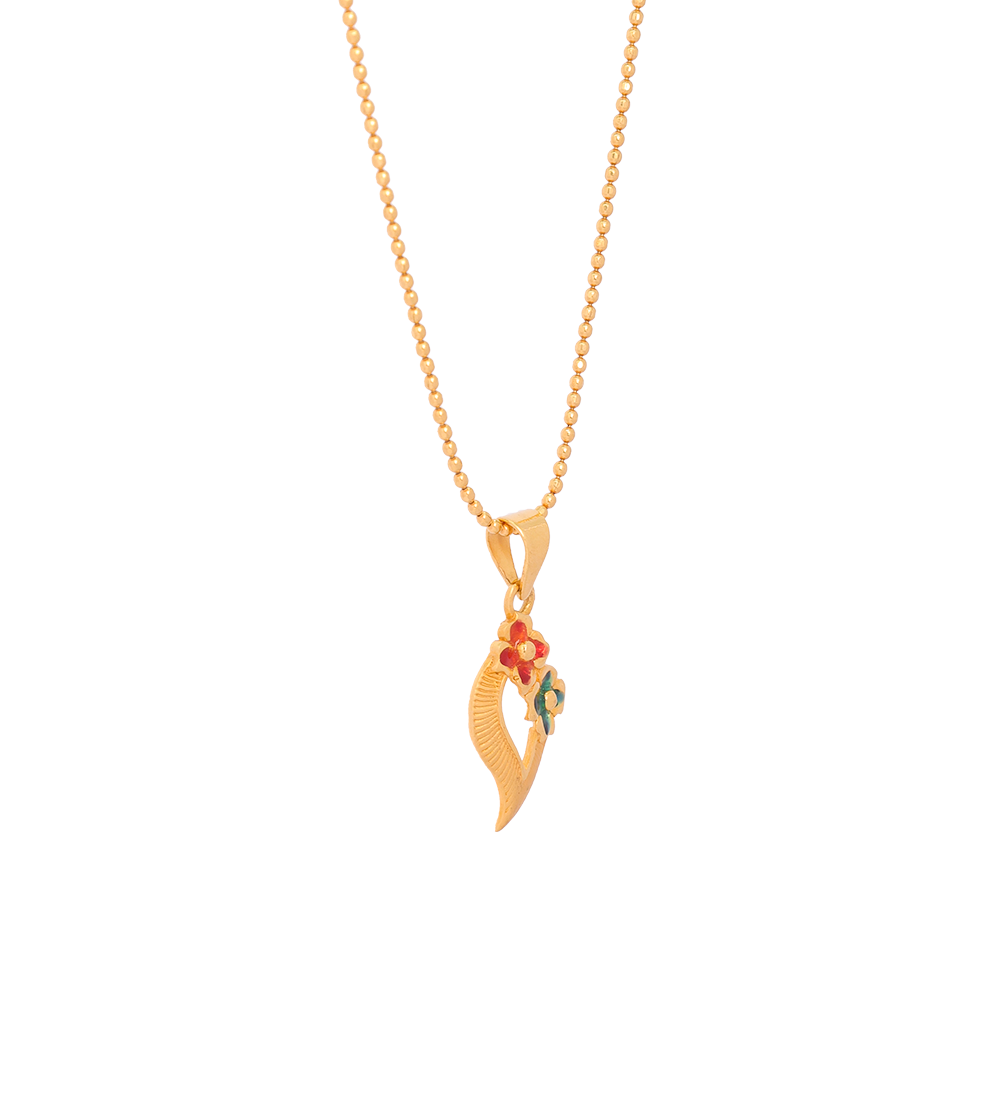 High Polish Enamel Gold Pendant (Pendent Only)