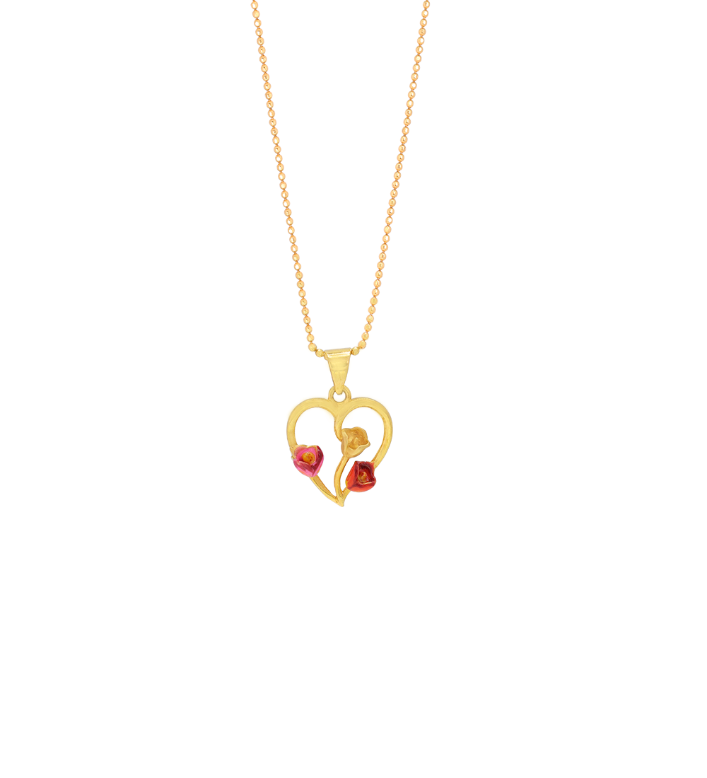Enamel Finish Heart Gold Pendant (Pendent Only)