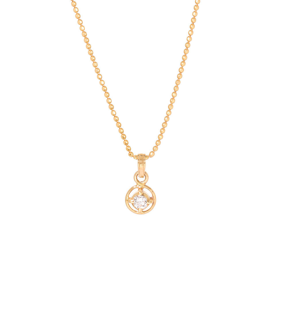 Classic Round Solitaire Diamond Pendant in 22K (Pendent Only)