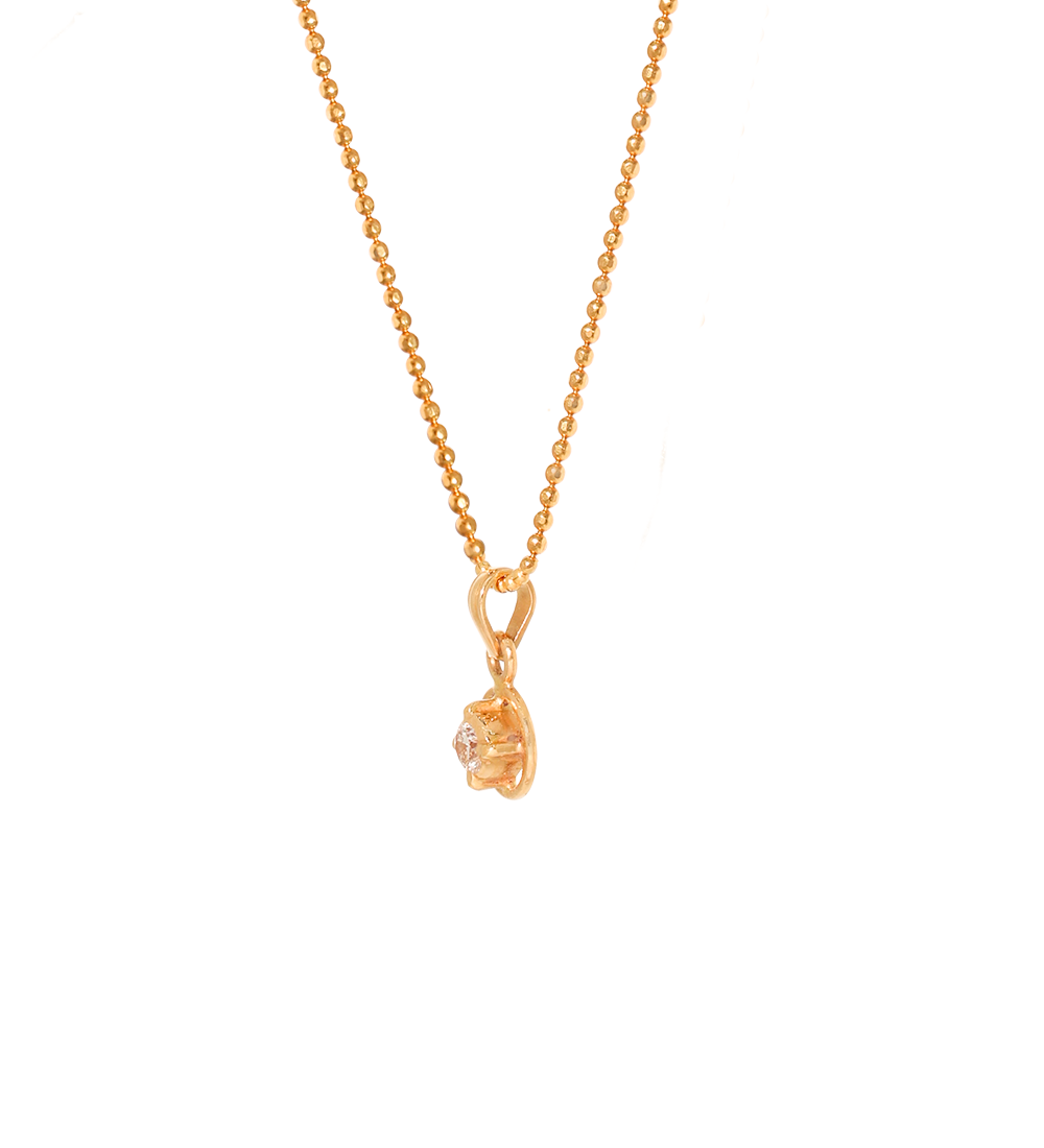 Classic Round Solitaire Diamond Pendant in 22K (Pendent Only)