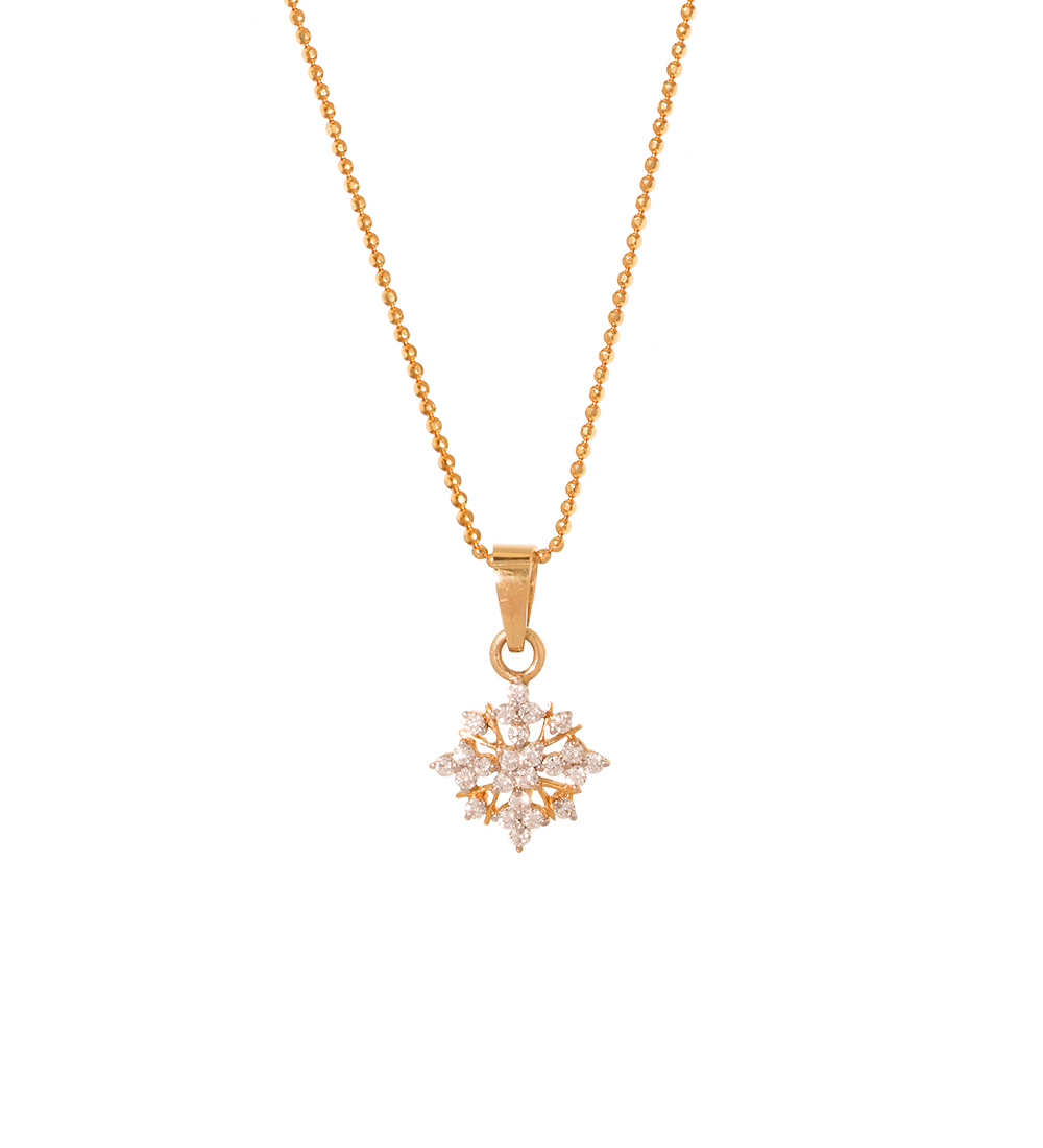 Floral Cluster Diamond Pendant in 18K (Pendent Only)