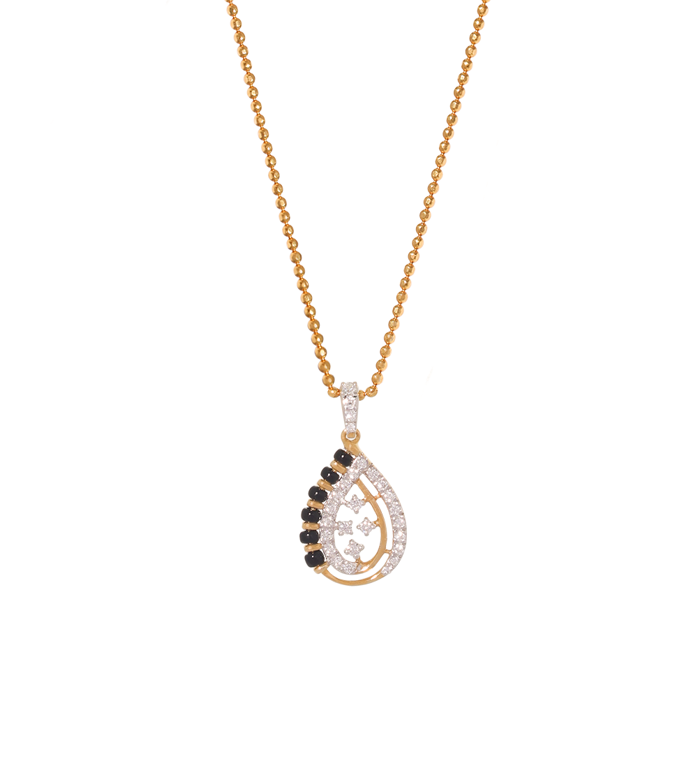 Fancy Black Bead Diamond Pendant in 18K (Pendent Only)