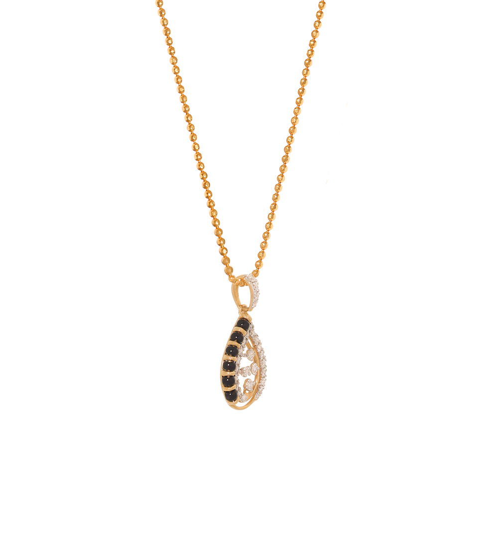 Fancy Black Bead Diamond Pendant in 18K (Pendent Only)