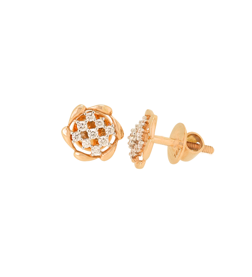 Rose Radiance Diamond Stud Earrings