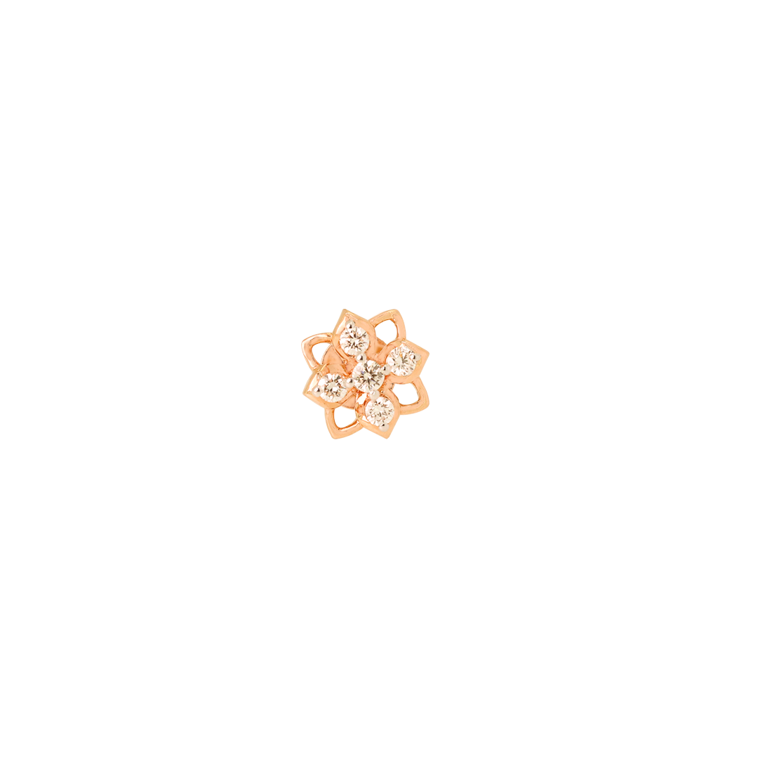 Roselle Blossom 18K Rose Gold Diamond Earrings