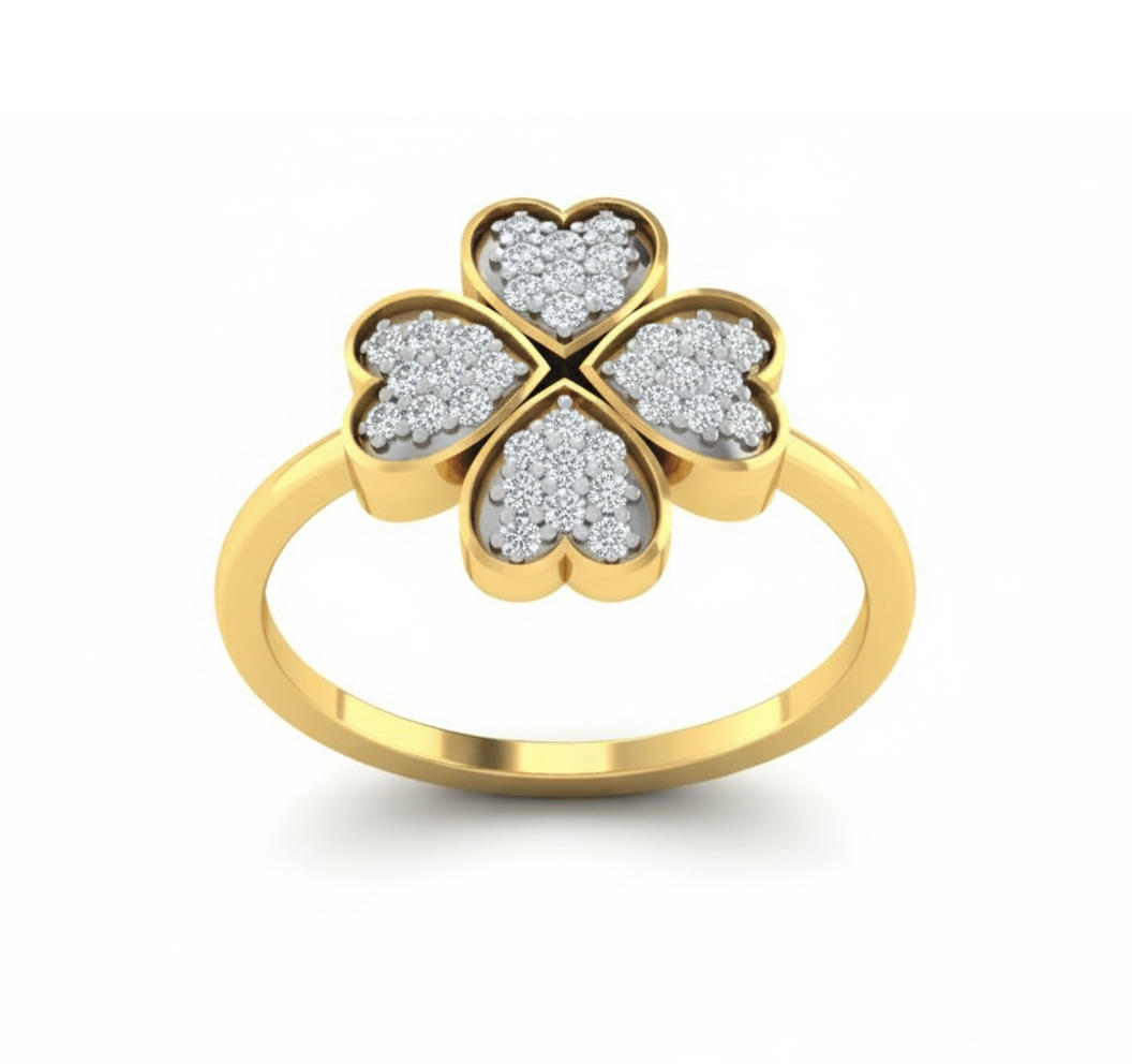 Four Heart Diamond Ring