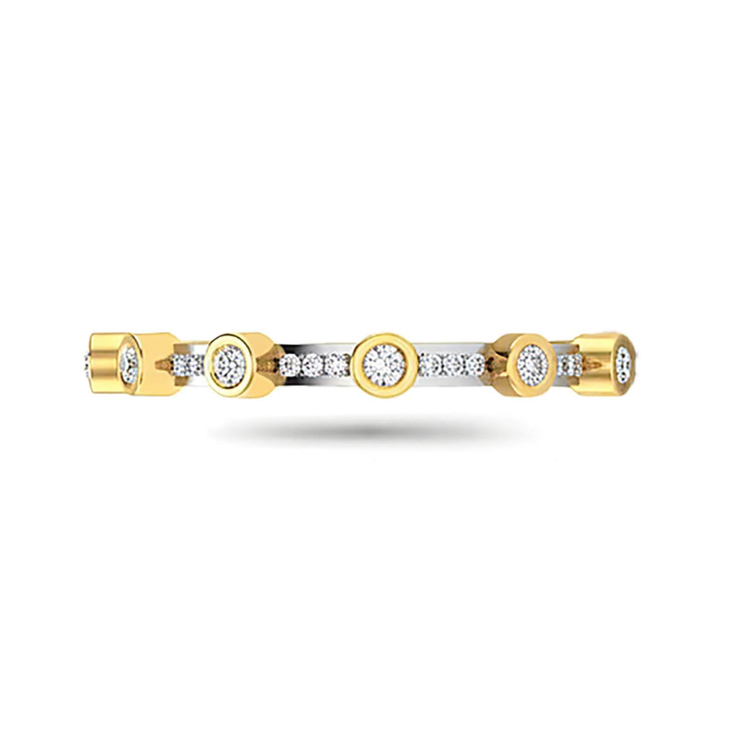 18Kt Dual-Tone Round Diamond Ring – Elegant Sparkle Collection