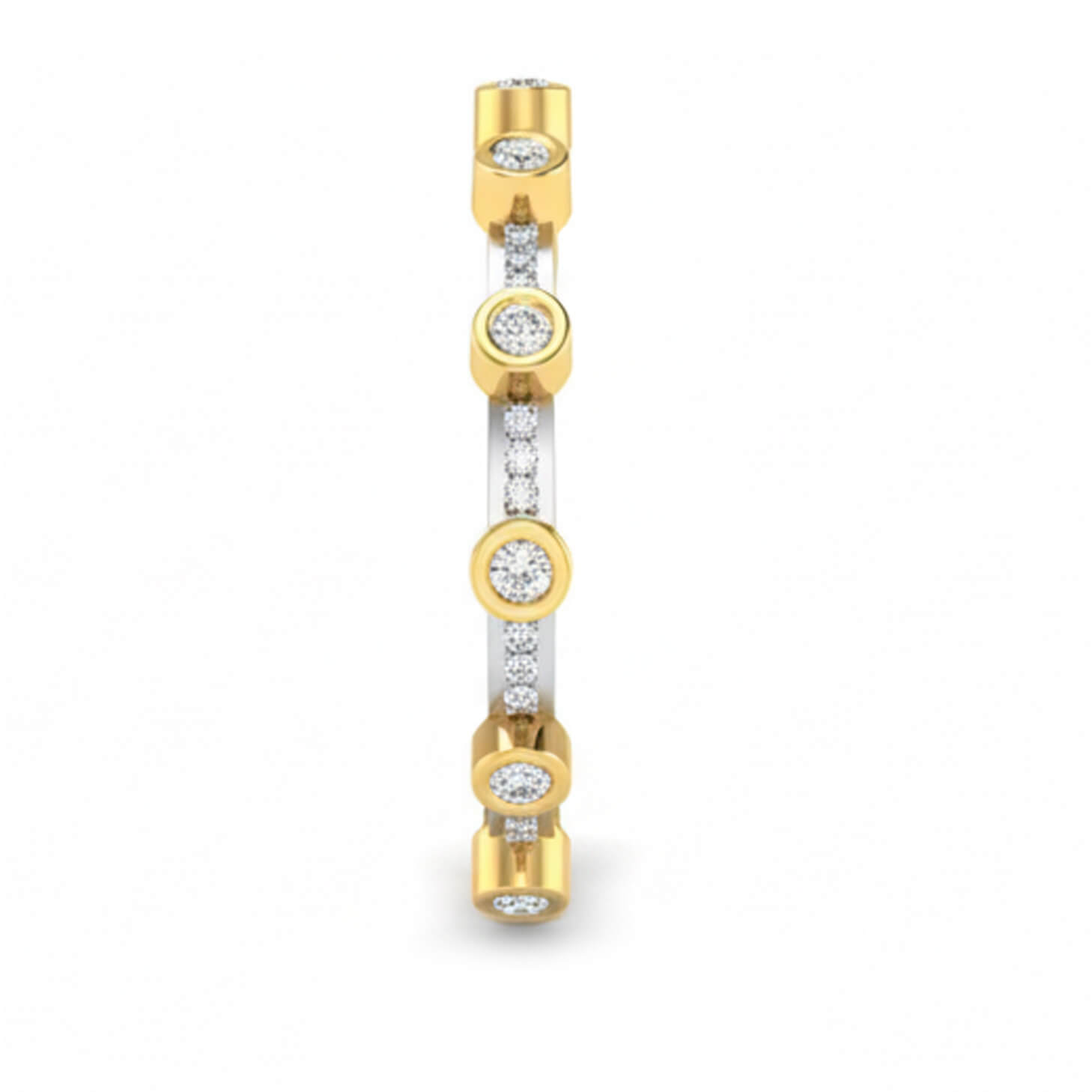 18Kt Dual-Tone Round Diamond Ring – Elegant Sparkle Collection
