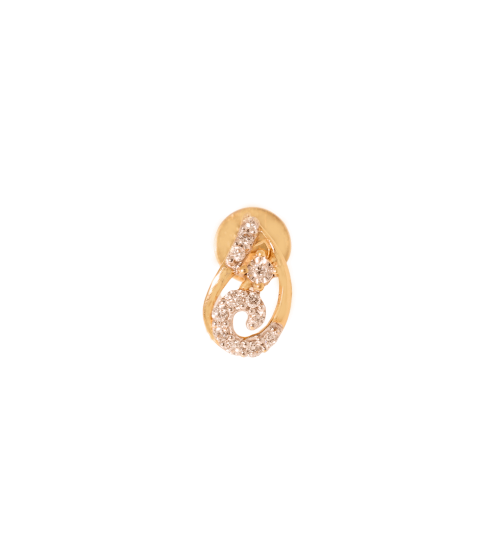 Teardrop & Swirl Diamond Pendant & Earring Combo Set – 18K Gold