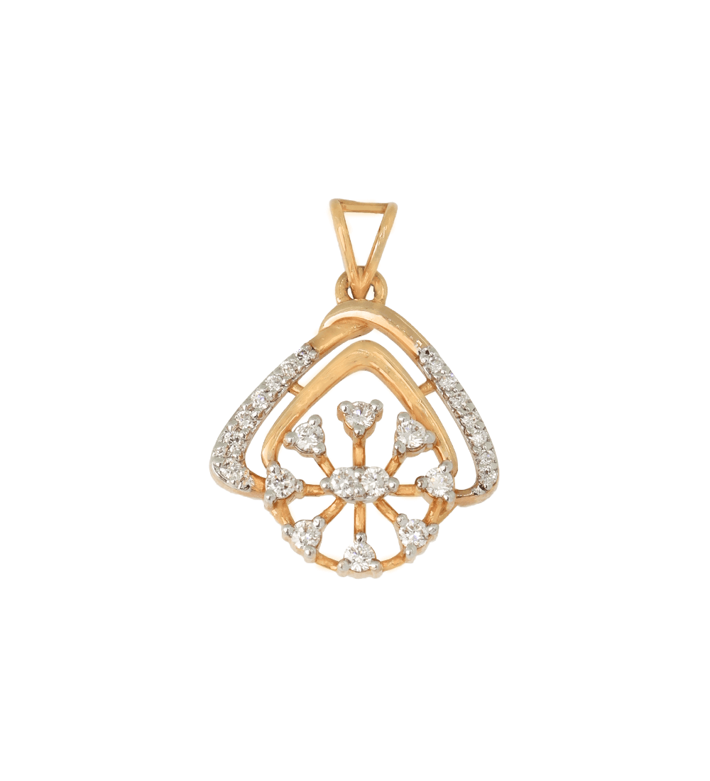 Fancy Geometric Floral Diamond Pendant & Radiance Earrings Combo