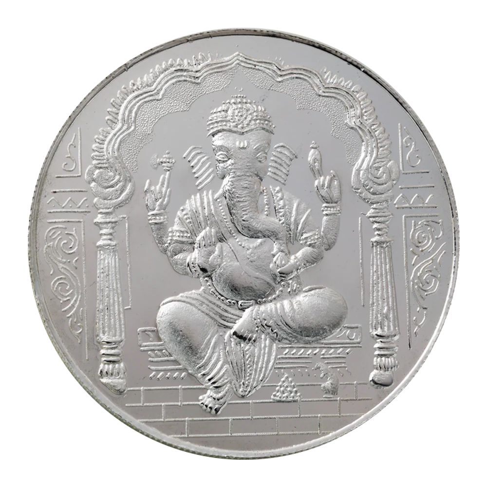 100 Gram 999 Fine Silver Lord Ganesh Coin