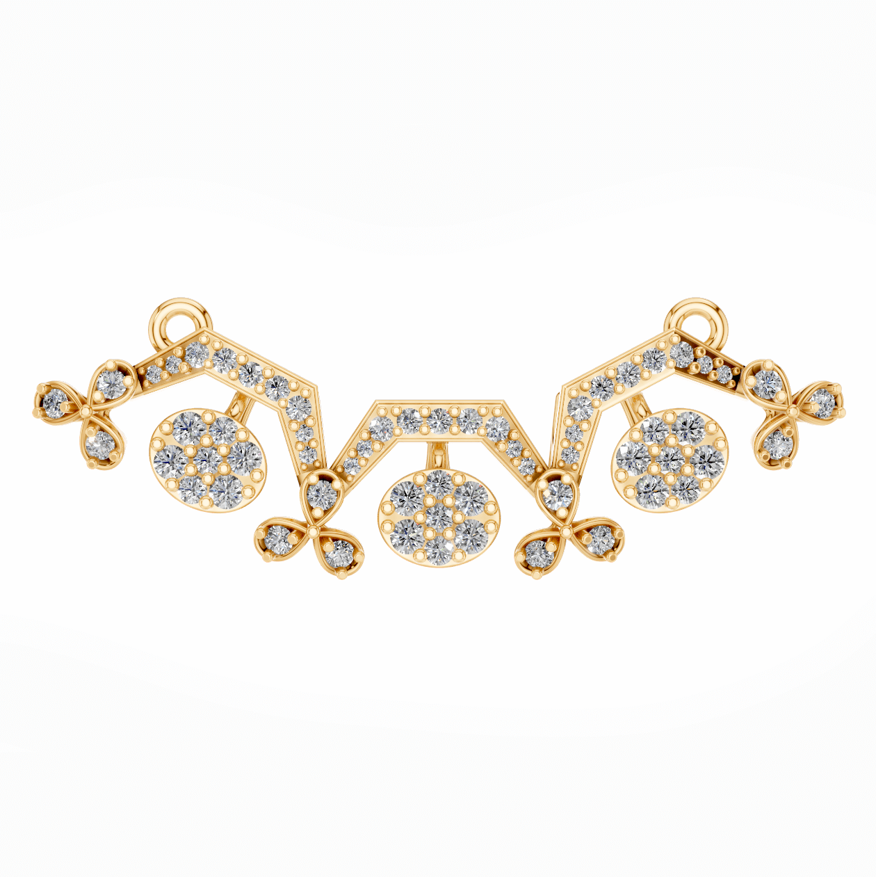 Floral Circle Diamond Gold Pendant