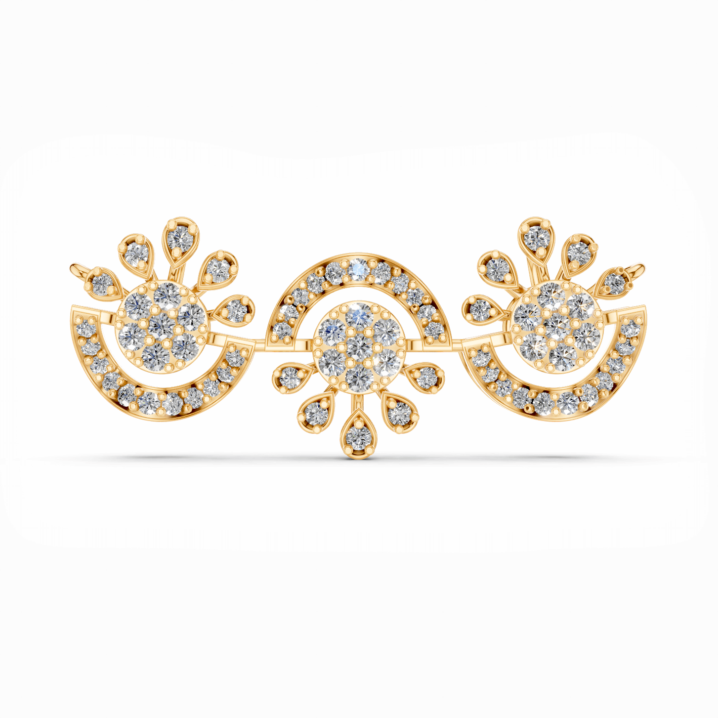 Elegant Floral Diamond Gold Pendant