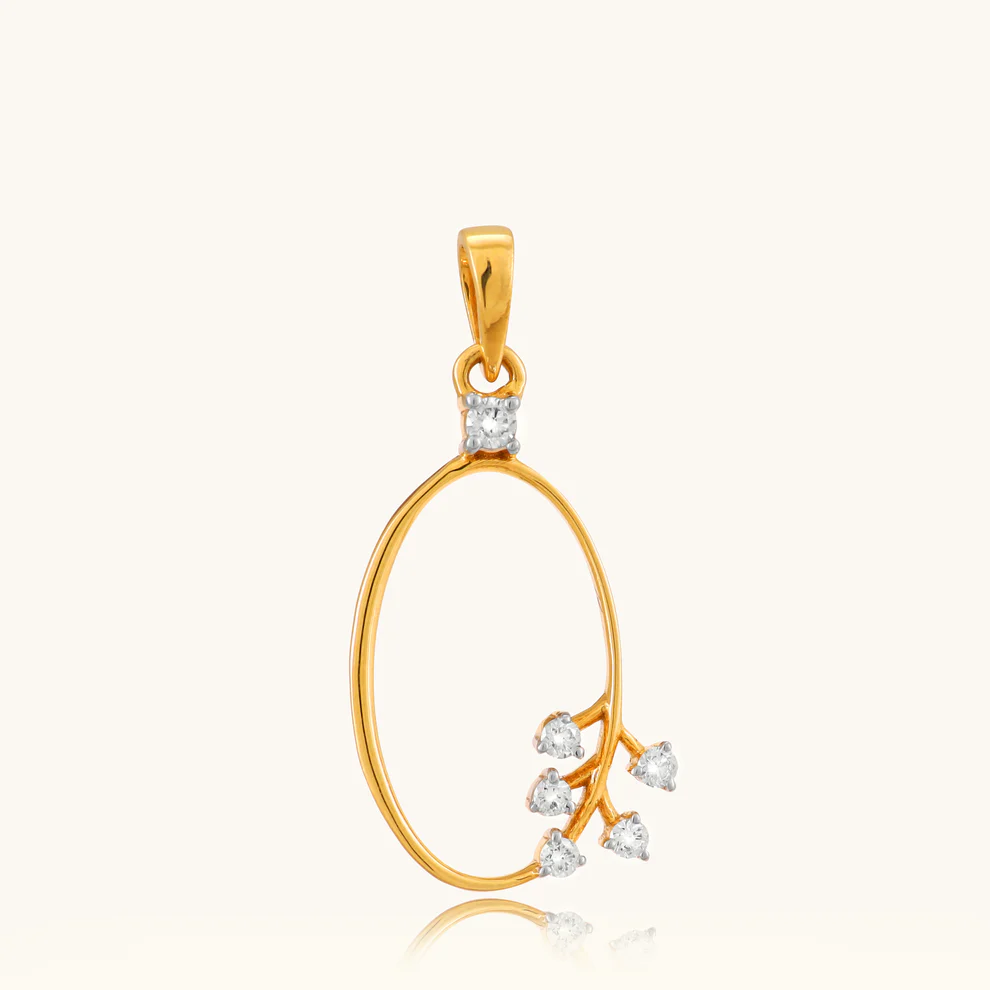 Botanical Oval Diamond Pendant
