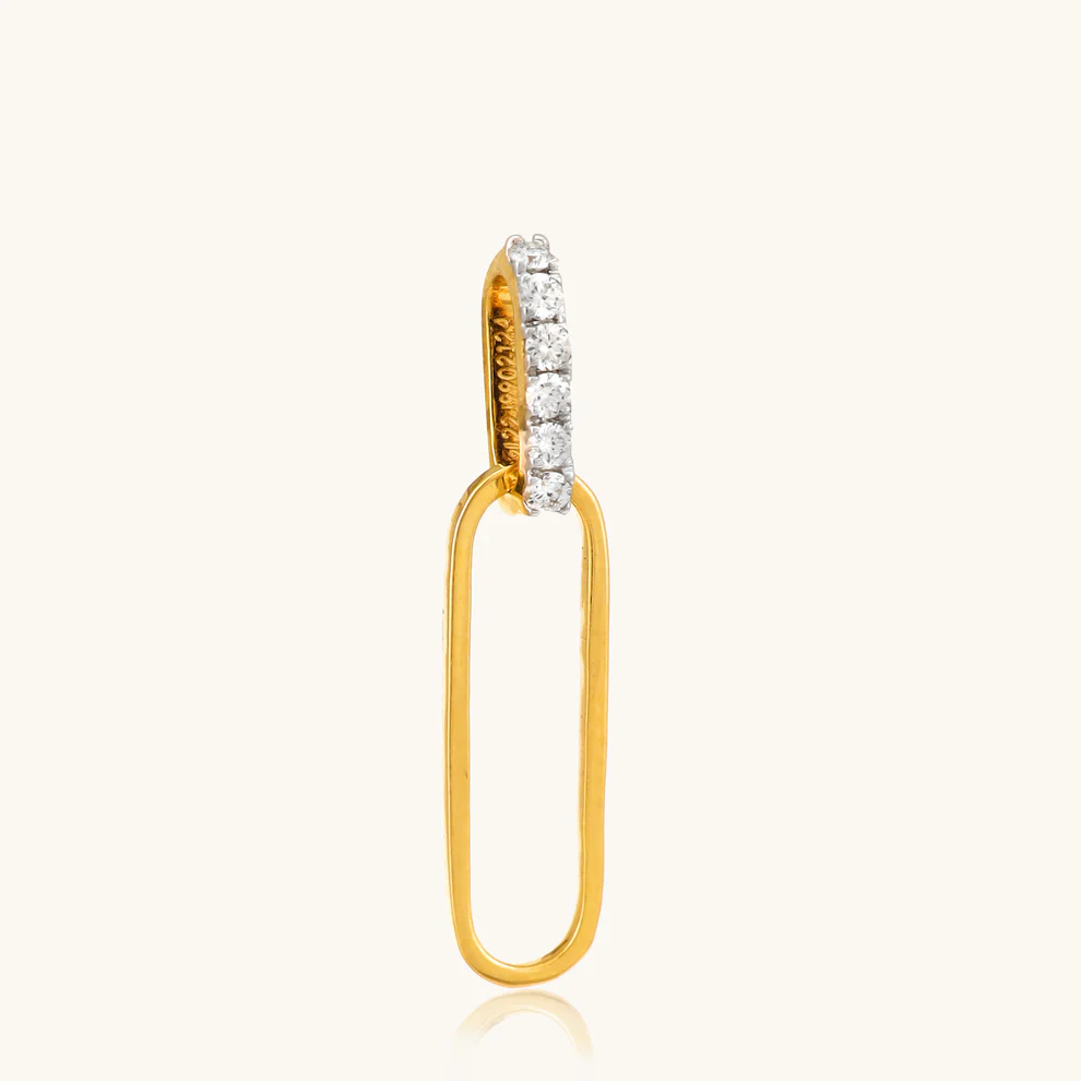 Modern Oval Diamond Link Pendant