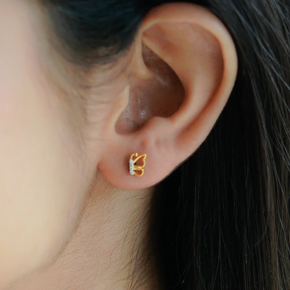 Flutter Glow Butterfly Stud Earrings