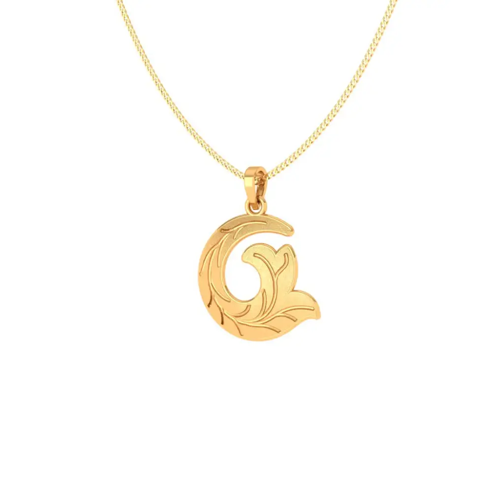 Vintage Foliage Scroll Gold Pendant