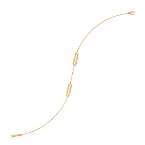 The Aura Minimalist Geometric Link Gold Chain Bracelet