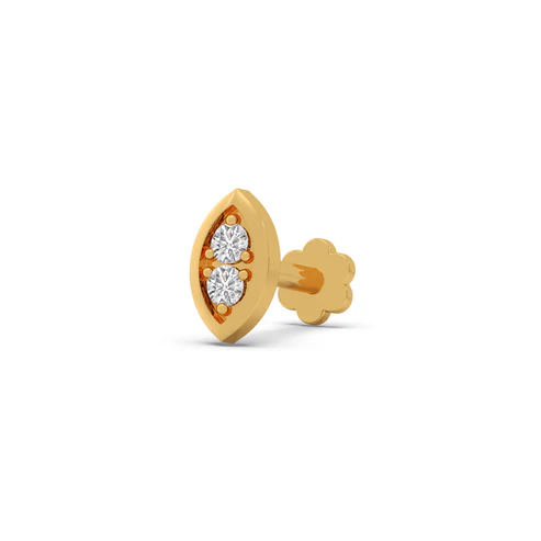 The Ethereal Marquise Dual Diamond Gold Stud Earrings