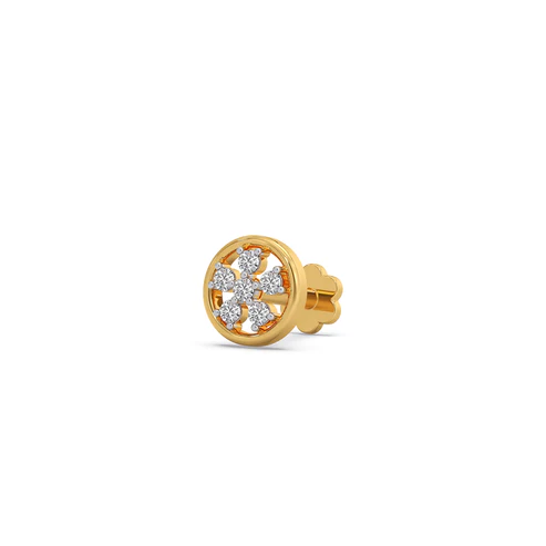 The Aura Wheel Diamond Floral Stud Earrings