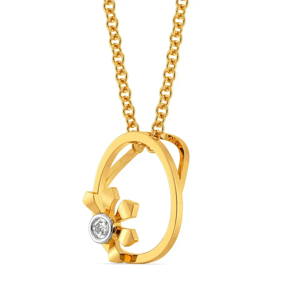 Greek Lotus Diamond Pendant