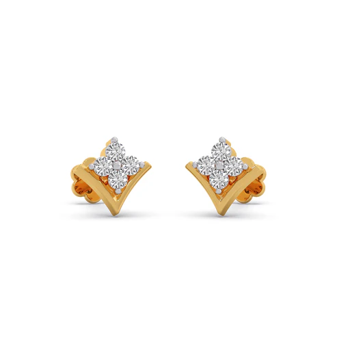 The V-Aura Diamond Chevron Cluster Stud Earrings