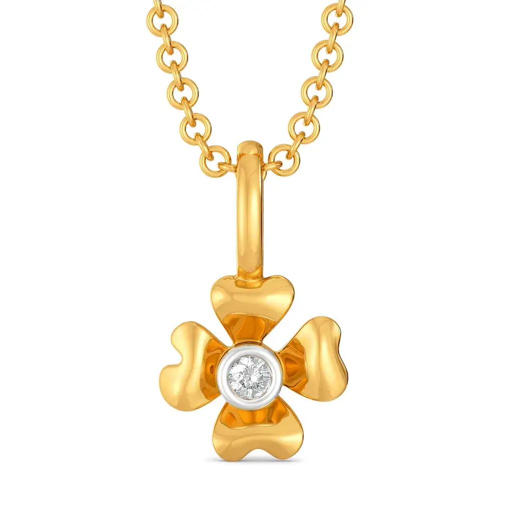 Four-Petal Clover Diamond Pendant