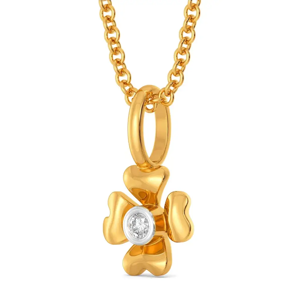Four-Petal Clover Diamond Pendant