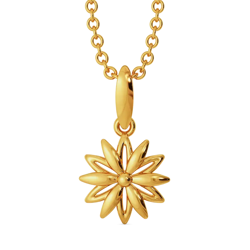 Serene Petals Gold Pendant