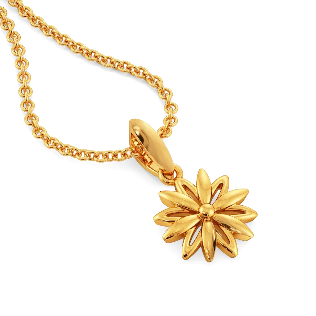 Serene Petals Gold Pendant