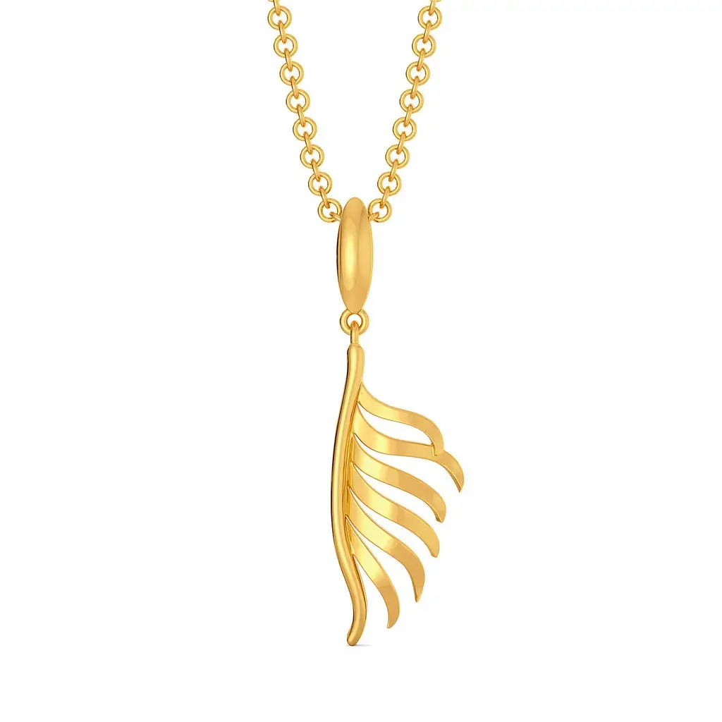 Feather Flow Gold Pendant