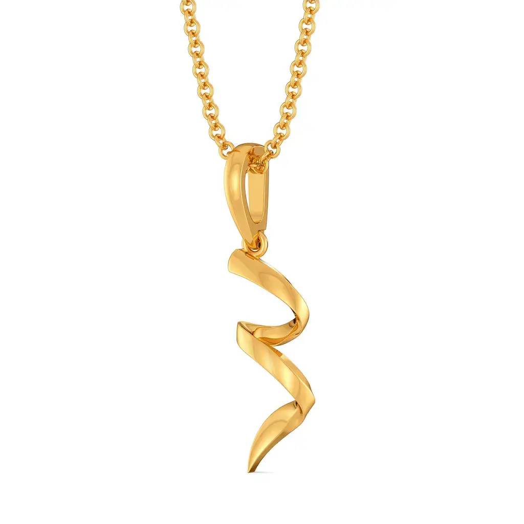 Swirl Suave Gold Pendant