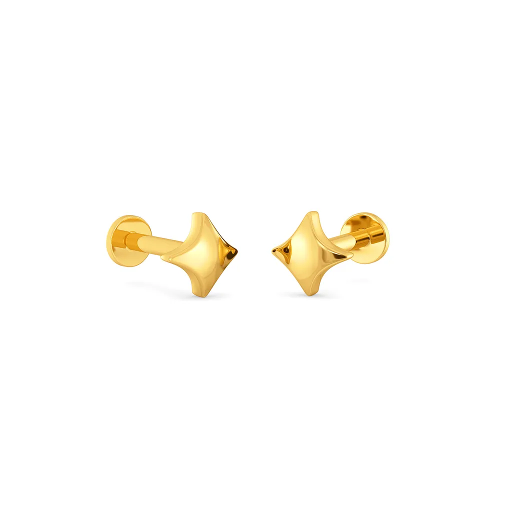 Aurora Gleam Gold Stud Earrings