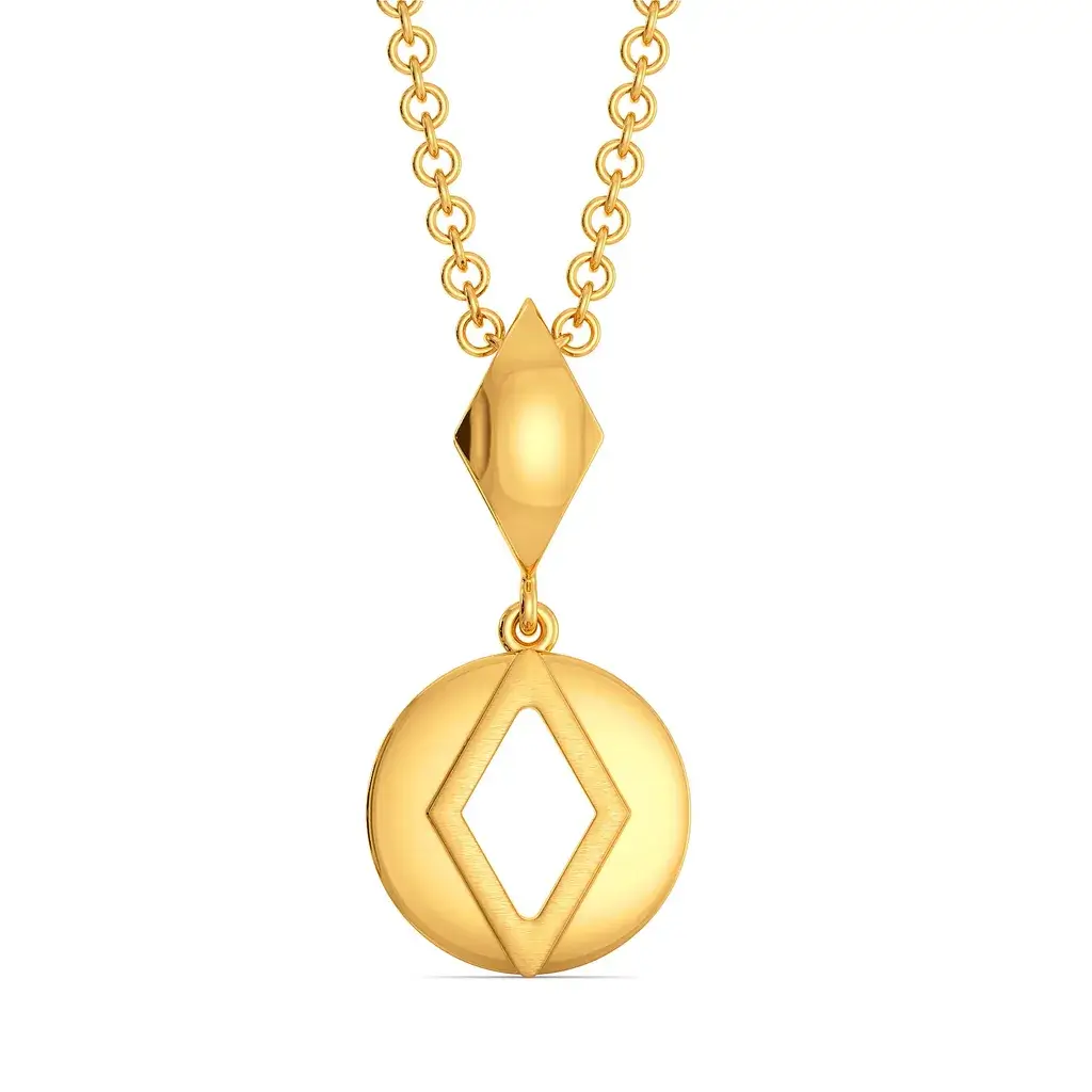 Geometric Rhythm Gold Pendant